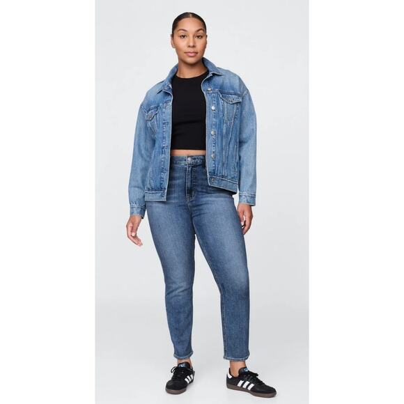 GAP High Rise Vintage Slim Medium Indigo Cotton Womens Denim Blue Jeans Sz 6 - Picture 11 of 16